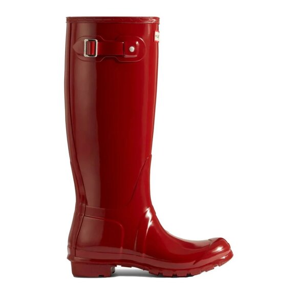 Hunter Women's Original Tall Gloss Rain Boots in Military Red - Picture 1 of 5